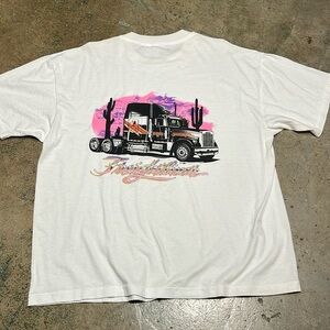 Vintage 80’s Single Stitch Freightliner Desert Scene USA Made T-shirt Size XL